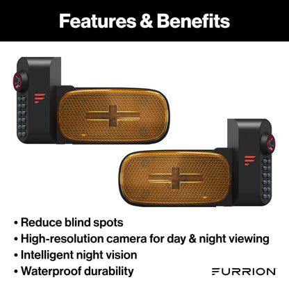 Furrion Vision S+ RV Observation System with Left/Right Side Cameras, Infrared Night Vision, 65-Degree Wide Viewing Angle - FCEFDTASH