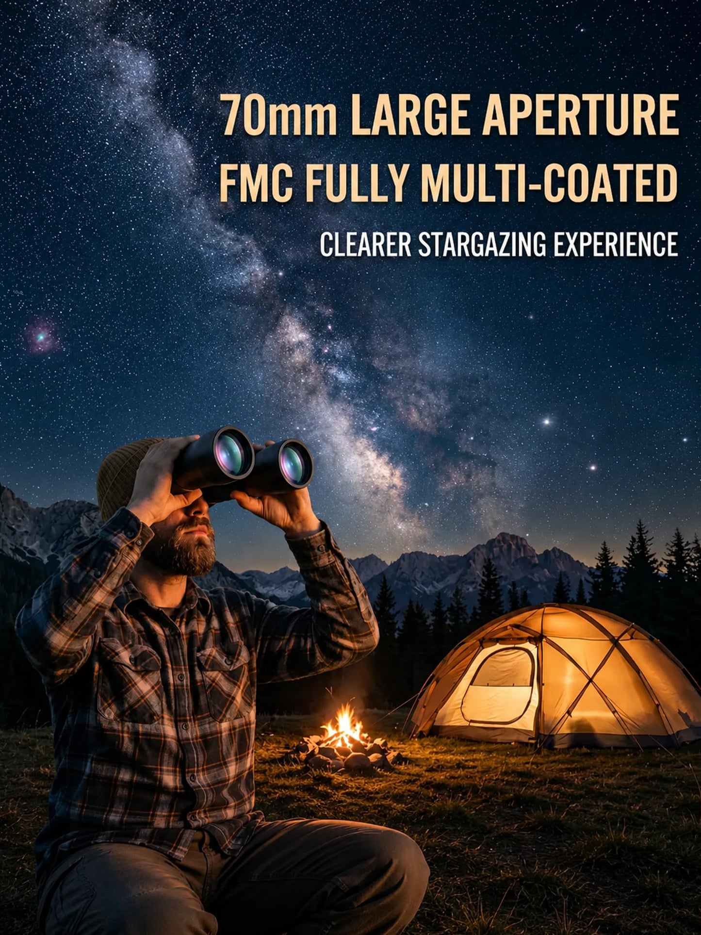 18x70 High Power Binoculars for Adults, Professional 70mm Large Aperture for Astronomy & Stargazing, Ultra-Bright Long Range Binoculars for Low Light & Coastal Observation