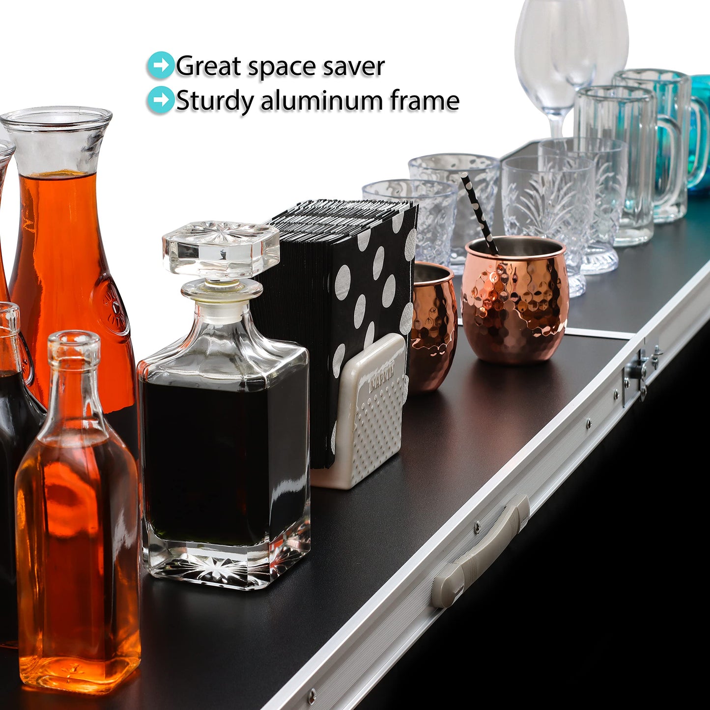 Trademark Innovations Portable Black Bar Table