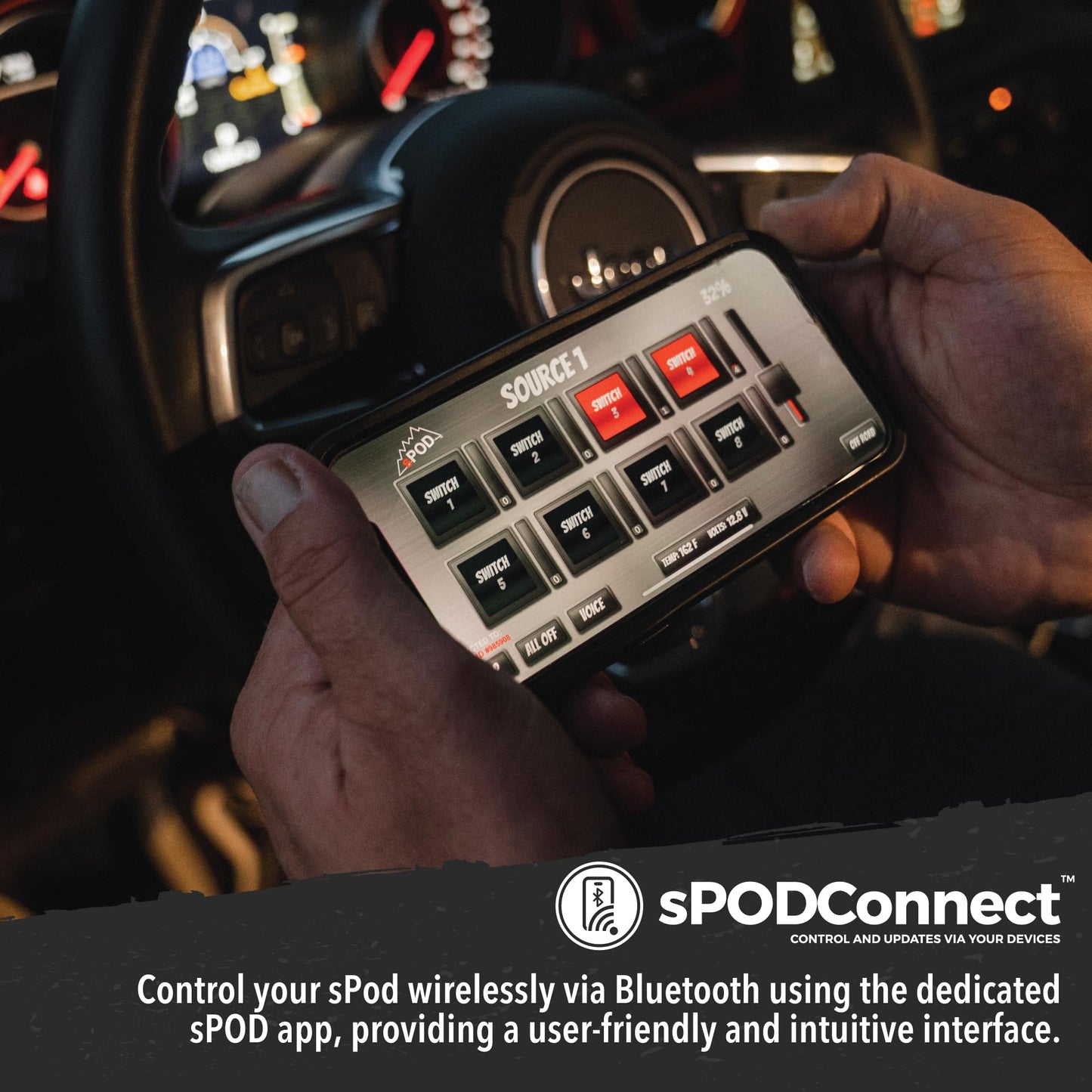 SPOD BantamX 8 Relay Power Control System with Touch Screen Controller and Integrated Bluetooth for Jeep JK - USA 5-Year Warranty (Jeep JK 2007-2018, 84" Battery Cable)