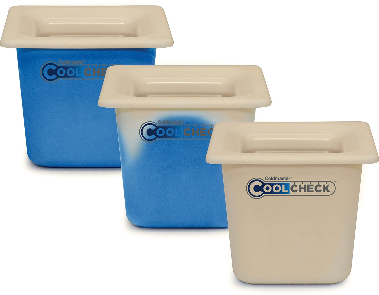 Carlisle FoodService Products Coldmaster Coolcheck Full Size Food Pan Insulated Food Pan with Refrigerant Gel Filling, Plastic, 15 Quarts, White, Blue