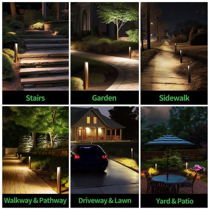 Varmtalys Outdoor Path Lights, LED Landscape Pathway Lights, 12V Low Voltage Wired, Waterproof 5W 200LM Black Aluminum for Backyard Patio 6 Pack