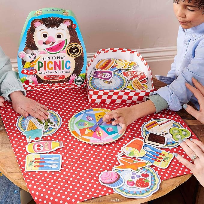 eeBoo: Spin to Play Picnic - Game for Kids Gather Food with Friends Preschool Ages 3+ 2-4 Players 15-25 Min Playing Time