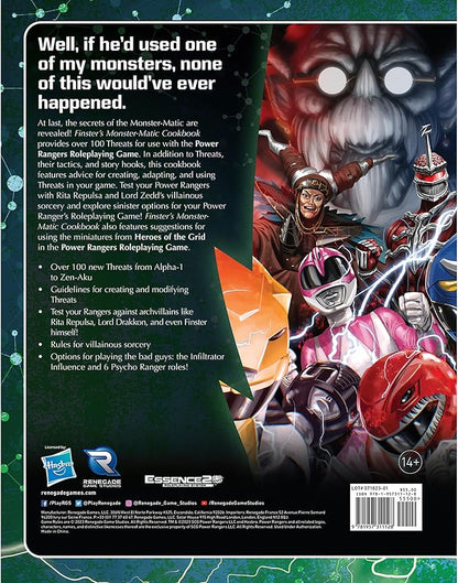 Renegade Game Studios Power Rangers RPG Finster's Monster-Matic Cookbook Sourcebook - Over 100 Threats Hardcover Ages 14+