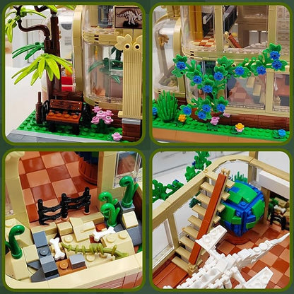 BrickTribe Mini Building Set for Adults Dinosaur Museum Toy with Led Light Jurassic World Dino Fossils Building Block Kit Architecture Model 2788PCS