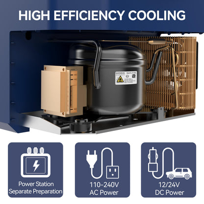 Megiu Car Refrigerator Portable 12V Fridge 32 Quart 12 Volt Freezer Compressor Cooler 12V/24V DC 110～240 V AC for Truck Van RV Camper SUV and Home Use