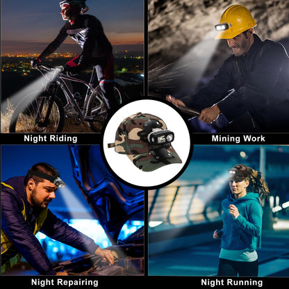 Yongkist Rechargeable LED Headlamp with Spotlight and Floodlight High Beightness Mining Headlamp Waterproof Hard Hat Light for Hunting, Camping, Night Work, Caving