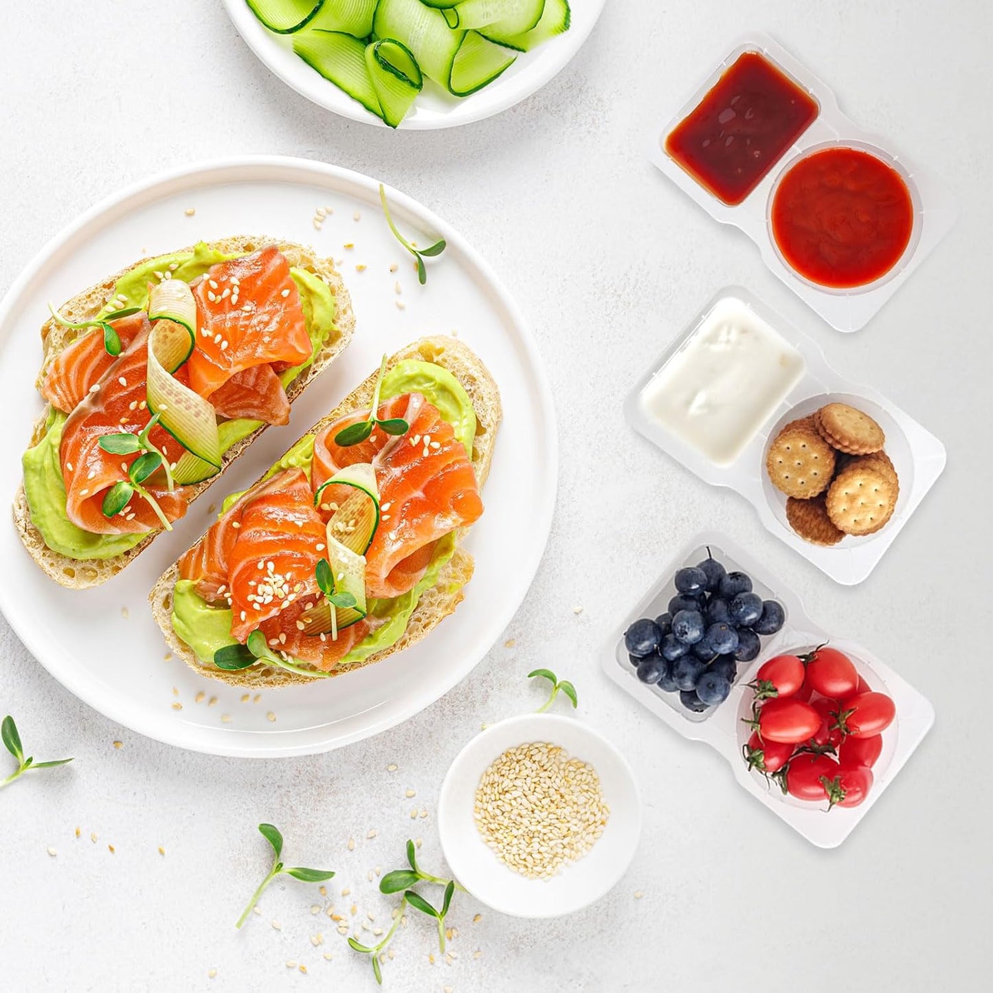 Obfuscate 10-Set Reusable Snack Containers with Lids - Perfect for Portion Control & Meal Prep