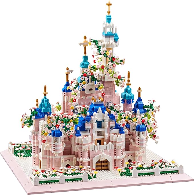 Architecture Castle with Flower Series Micro Blocks Building Sets for Adults and Teens 4000+ PCS Bricks Building Blocks - Upgrade Version