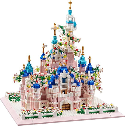 Architecture Castle with Flower Series Micro Blocks Building Sets for Adults and Teens 4000+ PCS Bricks Building Blocks - Upgrade Version