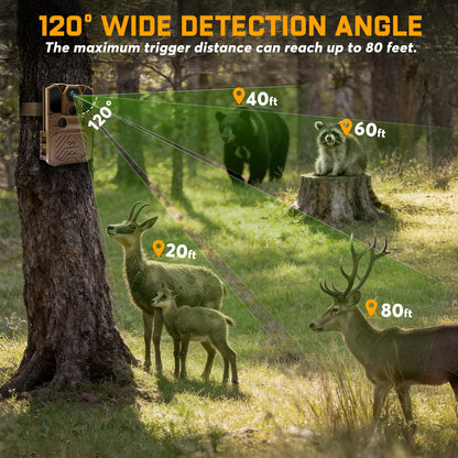WOSODA 3 Pack Trail Cameras with Night Vision Motion Activated Waterproof,40MP Game Camera,2K HD Trail Cam with 32GB SD Card for Wildlife Monitoring,Outdoor Scouting & Security