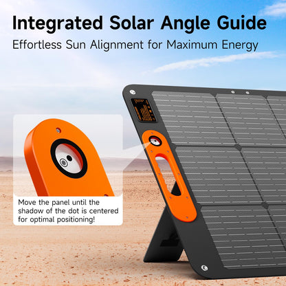 110W Portable Solar Panel for Jackery/EF/Bluetti/Anker/Goal Zero Power Station, IP68 Waterproof, 24% Efficiency, MC4 Output, ETFE Foldable Solar Charger with Adjustable Kickstand for Camping Outdoor