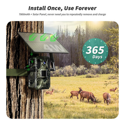 SEHMUA Trail Camera 3 Packs, AI Animal Detection Cellular Trail Cameras, Live Streaming Game Camera Built-in 4G LTE SIM Card with Unlimited Data Plan, Motion Activated Trail Cam IP66 Waterproof