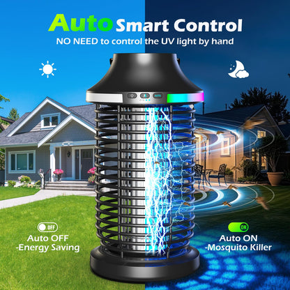 Rechargeable Bug Zapper Outdoor, 4200V Powerful Electric Mosquito Zapper 5-in-1 Portable & Wireless Bug Zapper Outdoor Cordless with 5000mAh Battery, Outdoor Waterproof Fly Zapper for Patio Camping