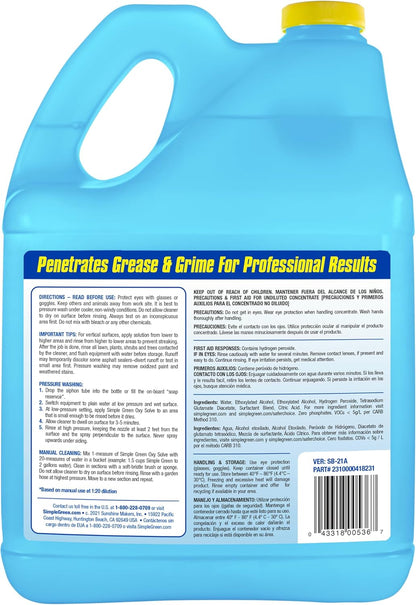 Simple Green Oxy Solve Pressure Washer Cleaner - Unscented, 128 Fl Oz | Ideal for Decks & Fences