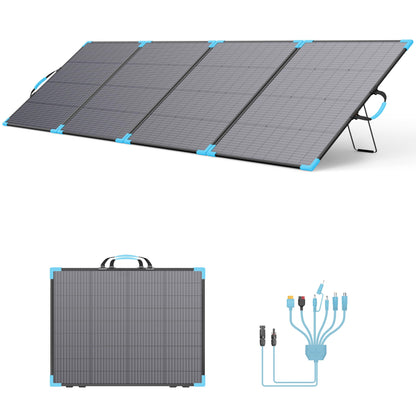 E-POWO 400W Bifacial Portable Solar Panel for Power Station, 23.5% High Efficiency ETFE Foldable Solar Charger for Camping Essentials,IP68 Waterproof 3 Reinforced Kickstands for RV Off-Grid Blackouts