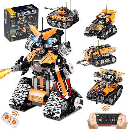 STEM Building Toys for Kids 6-12 5in1 Remote &amp APP Controlled STEM Robot Car Tank Building Kit 600 Pcs DIY Educational Building Blocks Set for Kids Science Learning Boys Girls Birthday Gifts Id