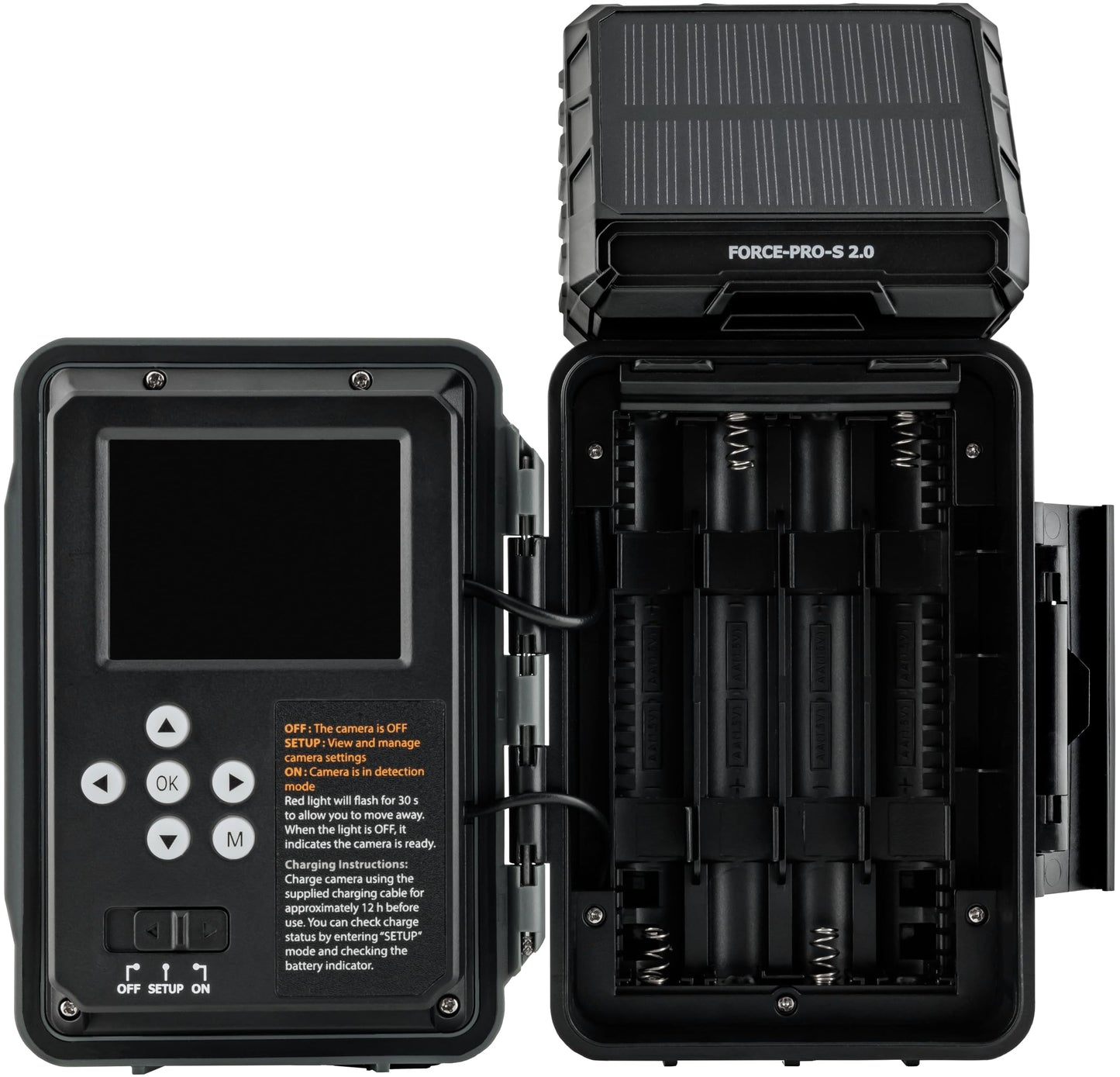 SPYPOINT Force-PRO-S 2.0 Solar Trail Camera, Non-Cellular, Integrated Solar Panel, 0.2S Trigger Speed,110 ft Detection Range, 4K/2K/1080p Video Modes, 48MP Photos, Internal Battery Supply