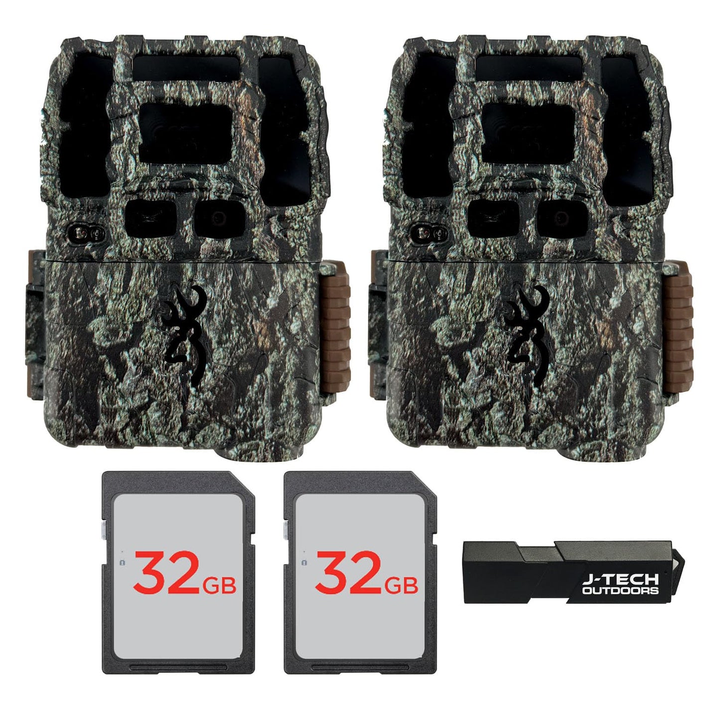 Browning Dark Ops DCL Nano Trail Game Camera Bundle Includes 32GB Memory Card and J-TECH Card Reader (26MP) 2 Pack | BTC6DCLN