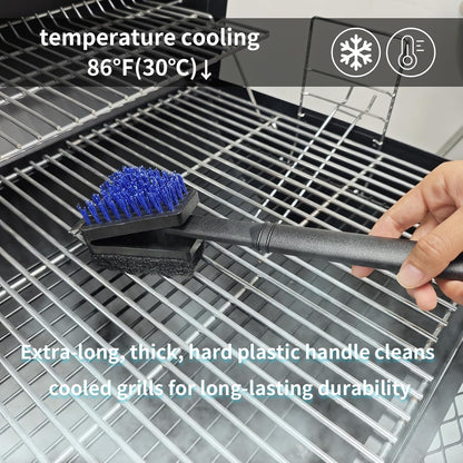 Skiennix Nylon Grill Brush - Safe Bristle-Free BBQ Cleaner Kit | 3-Piece Outdoor Grill Scraper Set