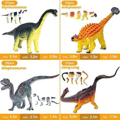 8Pcs Lifelike 3D Puzzles for KidsDinosaur Building Toys for 5 6 7 8+ Year Old Boys GirlsSlot-Assembly Building BlocksDinosaur Realistic Figures SetEducational Toys Ideal for ClassParty