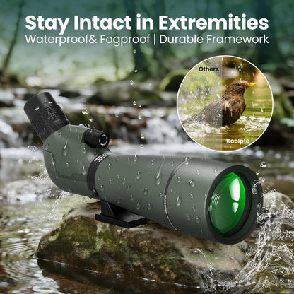 25-75x85 Spotting Scope with ED Glass, Phone Adapter, Tripod & Carrying Bag - Fully Multi-Coated BAK4 Waterproof Zoom Spotter Scope for Bird Watching, Wildlife Viewing, Hunting (Green)