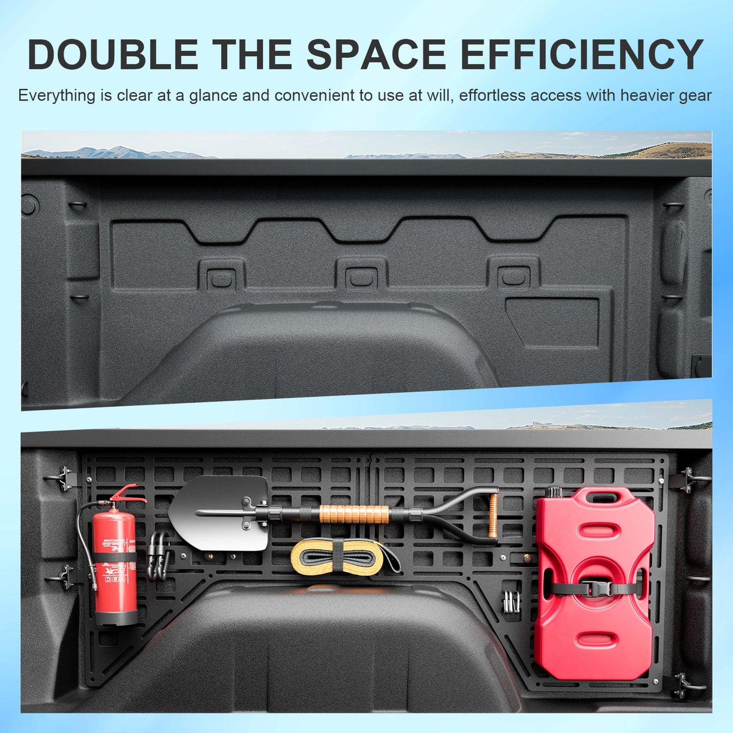 SZYANG 5.8FT Side Bed Molle Panel Compatible with 19-25 Silverado GMC Sierra Truck Panel System Replacement for 2019-2025 Chevy Silverado Accessories