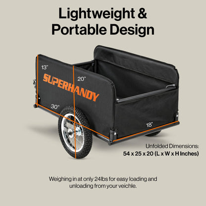 SuperHandy Foldable Wagon - Lightweight, 155 lbs Capacity, Tool-Free Assembly, Compatible with GUT112/GUT140/GUT142 SuperHandy/G Mobility Scooters