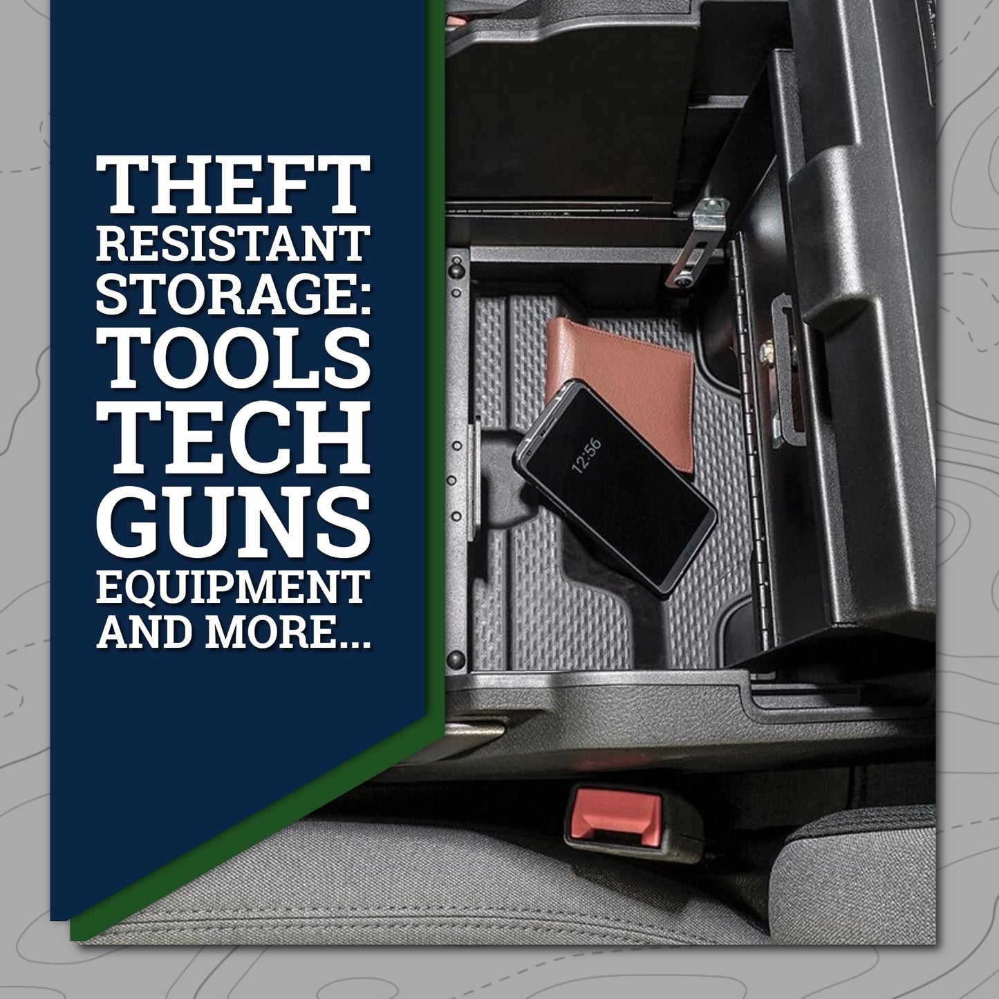 Tuffy Security Products Locking Console Safe – Keyed Lock – Compatible with RAM Sliding Tray Console (2019–2026) - Does NOT fit Limited or Longhorn