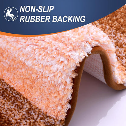 OLANLY Bathroom Runner Rug - Extra Soft Microfiber Mat 70x24 | Quick Dry & Washable, Orange