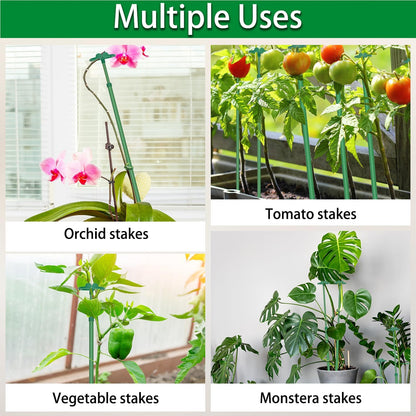 Skiennix Extendable Plant Stakes - Adjustable 17.9IN to 42.3IN Support for Orchids & Vines | 5-Pack