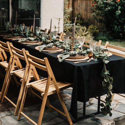 pepmily 8 Pack Black Tablecloths 60x102 Inch Table Cloths for 6 Foot Rectangle Tables, Wrinkle Resistant Washable Rectangular Fabric Table Cover for Dining Wedding Banquet Camping Party