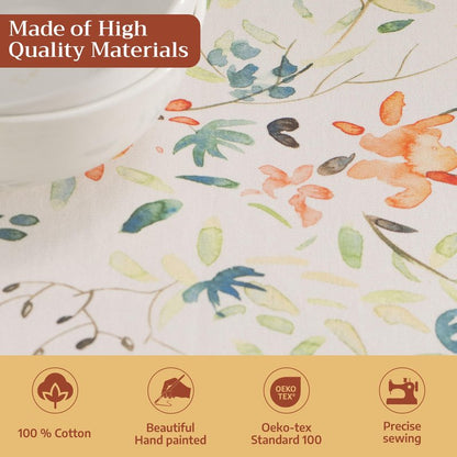 Maison d' Hermine Table Cloth Rectangle Table 100% Cotton 70 x 108 Inches Tablecloth Reusable Decorative for Dining Kitchen Room Farmhouse Home Gifts for Mothers Day Spring Summer - Colmar