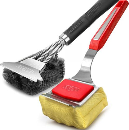 GRILLART BBQ Wire Brush Set - Extra Strong & Bristle-Free Grill Cleaning Tools