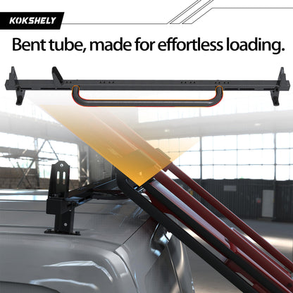 Universal 2 Bars Roof Ladder Rack 700 LBS Capacity Utility Adjustable Cross Bar with Stopper for Van Without Rain Gutter Fit for Kayak Canoe Ladder Lumber Pipes Cargo Carrier Accessories