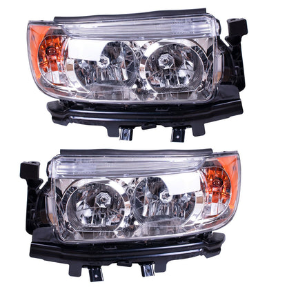 BestParts Headlight Assembly Chrome Housing Halogen Pair Headlight Lamp Compatible with Subaru Forester SG,SG9 2006-2008 Left Driver Right Passenger Side Replace 84001SA461,84001SA471 W/bulbs