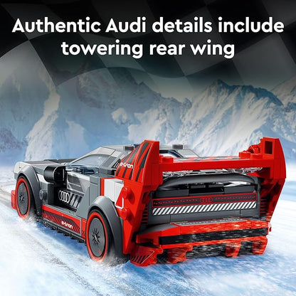 LEGO Speed Champions Audi S1 e-tron Quattro Race Car Toys - Building Toys for Kids Boys &amp Girls Ages 9+ - Design Details &amp 1 Minifigure - Car Model Kit Birthday Gift - 76921