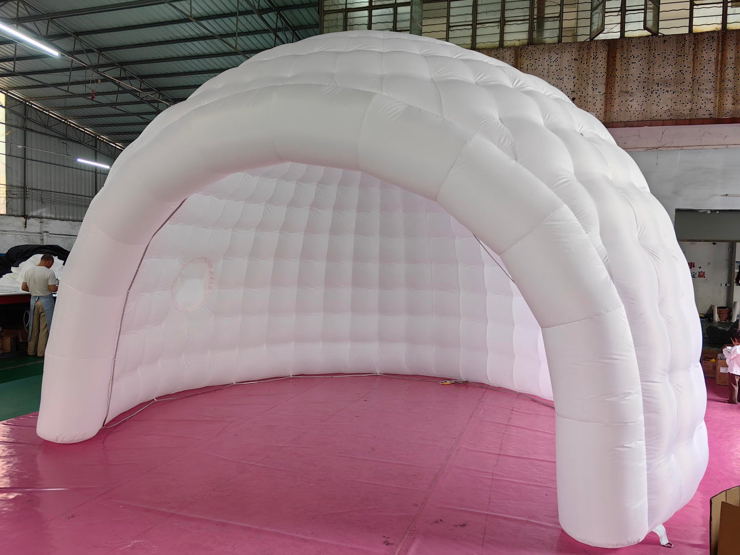 Portable White LED Lighting Inflatable Igloo Dome Tent Marquee Canopy Shelter with Air Blowerfor Exhibition Camping Party Events