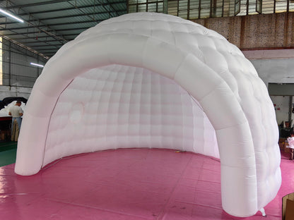 Portable White LED Lighting Inflatable Igloo Dome Tent Marquee Canopy Shelter with Air Blowerfor Exhibition Camping Party Events