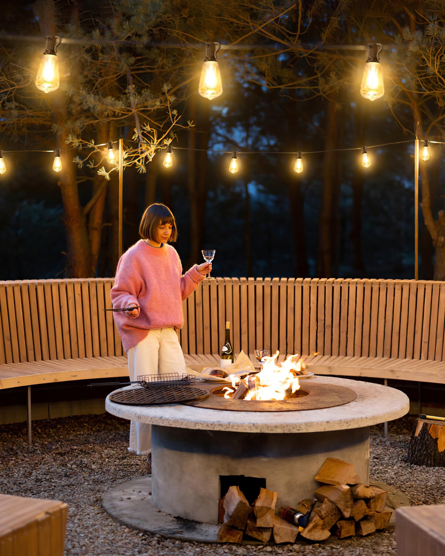 Doukedge Outdoor String Lights Waterproof, 50FT Patio Lights with 26 ST38 Edison Bulbs (1 Sqare), Outside Hanging Decorative Lights for Porch, Blacony, Blackyard, Bistro, Garden, 2700K