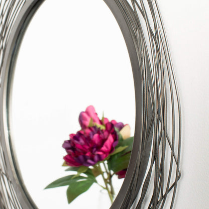 SAFAVIEH Home Nixie Black Round 29-inch Decorative Accent Mirror