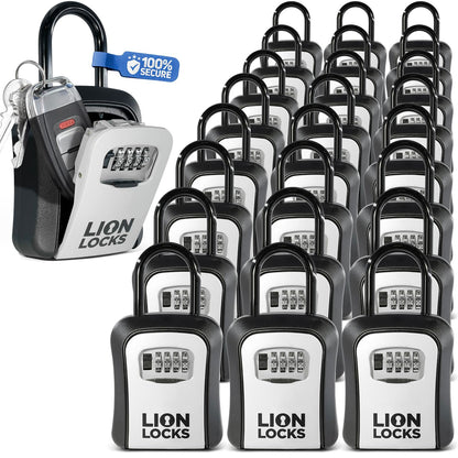 Key Lock Box for Keys with Code (24 Pack) 4 Digit Combination Lockbox for Keys Outdoor, Portable, Waterproof, Realtor Lock Box