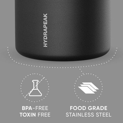 Hydrapeak 25oz Stainless Steel Food Jar - Vacuum Insulated, Leak-Proof Design for Hot & Cold Meals | Black