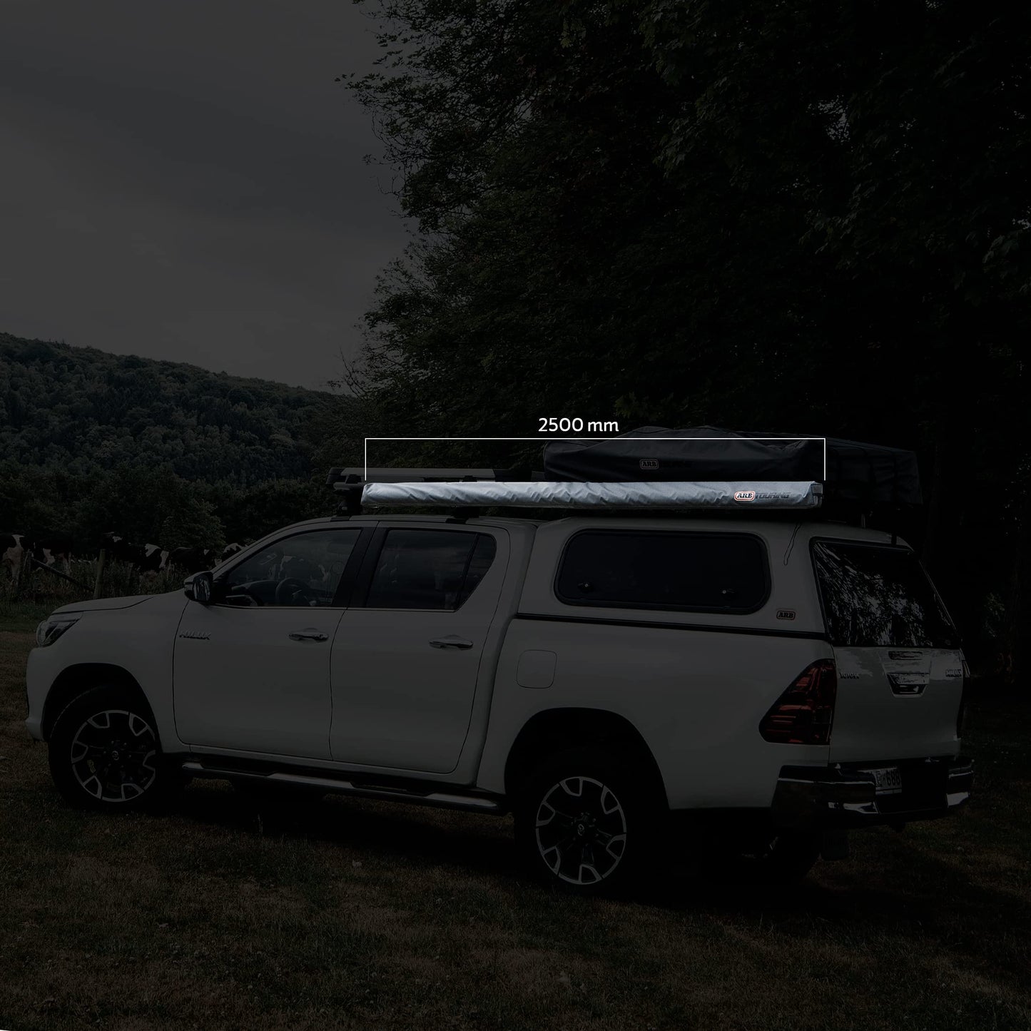 ARB 4x4 Accessories 814410 Retractable Awning with Led Light Strip Included 2500x2500mm 8.2 Feet, Ideal for Camping, Roadtrips, Outdoor Trips, Travel, Expeditions, RV, Camper, 4x4 and SUV