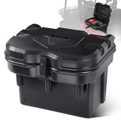 StarknightMT 24L Carbon Fiber Bed Storage Box, Lockable Off-Road Cargo Organizer Compatible with 2016-2026 Polaris Ranger 500/570/900/1000 XP & General 1000, Heavy-Duty