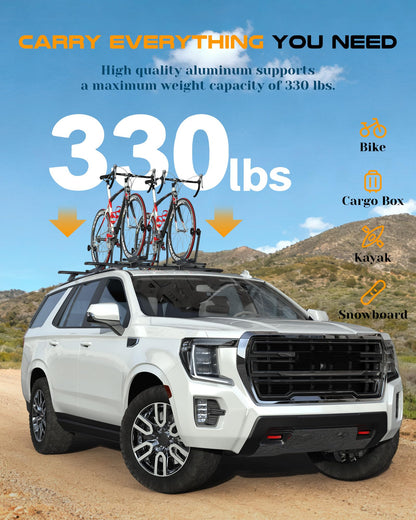 Snailfly Aluminum Lockable Roof Rack Cross Bar Fit for 2021–2026 Chevy Tahoe Suburban, GMC Yukon, Cadillac Escalade, 330 lbs Load Capacity, Easy No-Drill Install, Crossbar for Cargo Kayak Bike