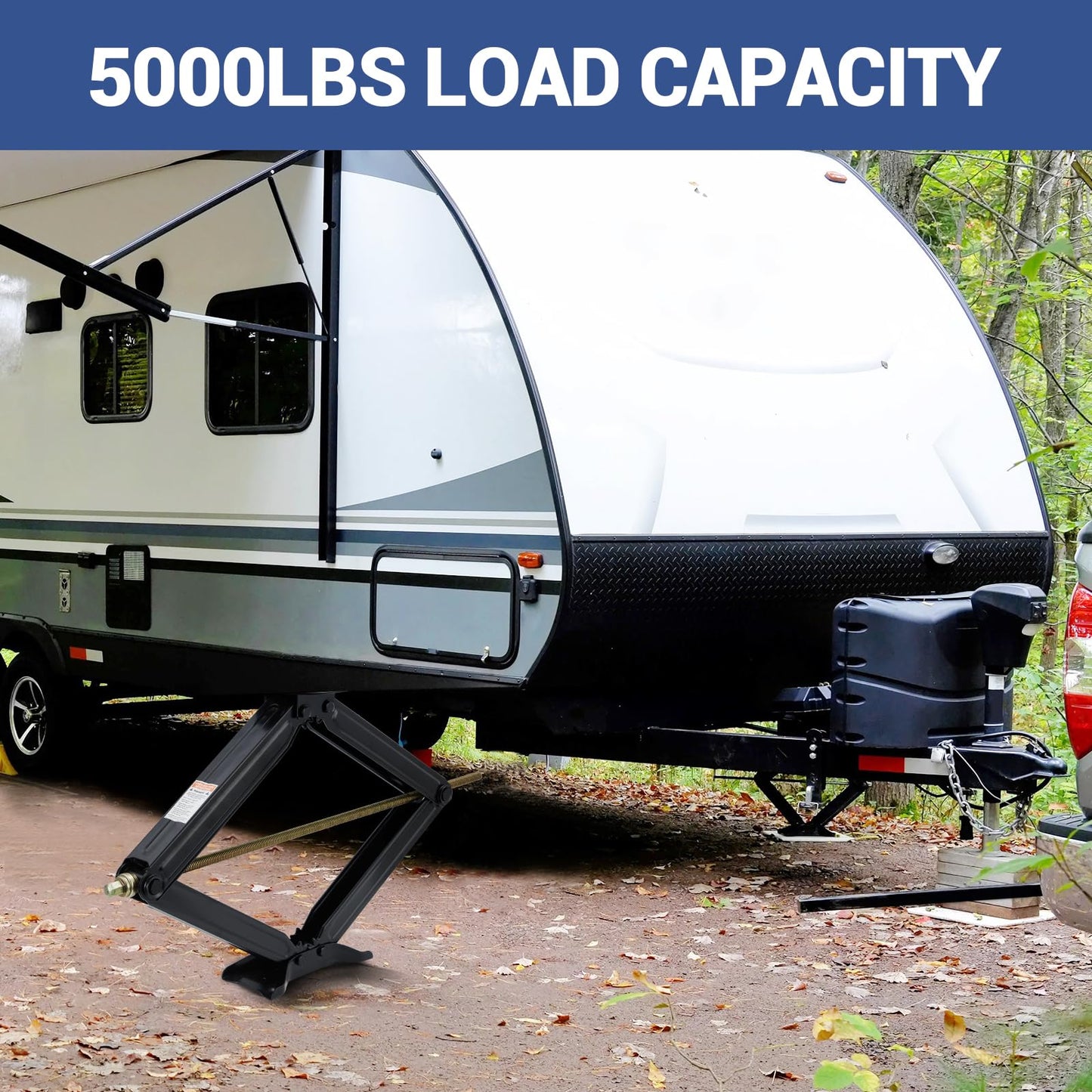 7500 LBS Heavy Duty Scissor Jacks Set of 4, 4 in to 30 in Adjustable Camper Trailer RV Leveling Stabilizer, Car Scissor Lift Jack with Crank Handle & Drill System for Travel Trailer Camper