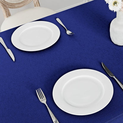 Veblandy 2 Pack Rectangle Tablecloth, 52x70 inch, Water Resistant Wrinkle Free Linen Textured Table Cloth Washable, Decorative Fabric Table Cover for Dining, Party and Camping, Royal Blue