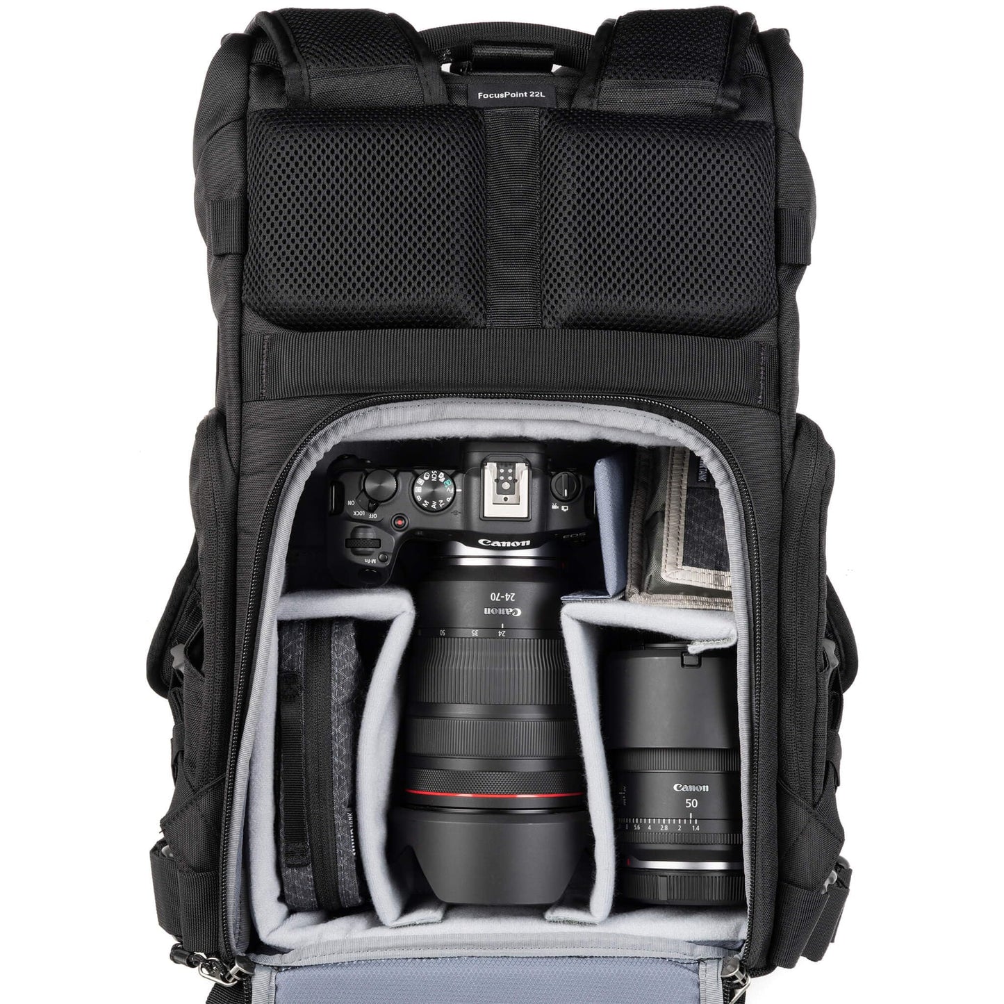 Think Tank FocusPoint 22L RollTop Camera Backpack - Greenway: Expandable Travel & Camera Backpack with Laptop Sleeve, Quick Side and Back Access, Rain Cover – Versatile Photography & Travel Bag