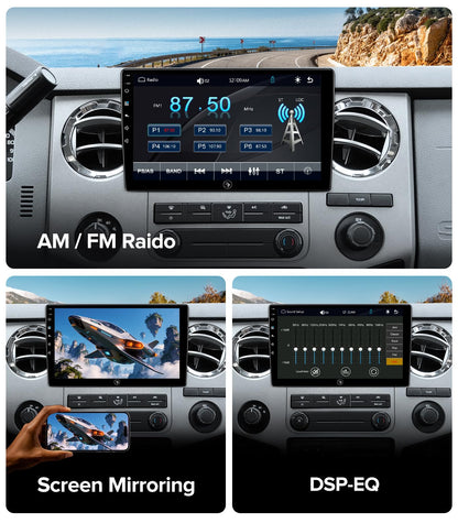 QLED Linux Car Stereo for Ford F150 2004-2008, F250 F350 2008-2016 - Fast Boot Wireless CarPlay & Android Auto Radio, AHD 1080P Backup Camera, Bluetooth, SWC, AM/FM, Dash Kit Replacement